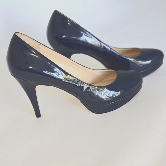 Enzo Angiolini Shoes - Gently used Leather Enzo Angiolini high heels, navy blue, 4 inch heel. Size 8M